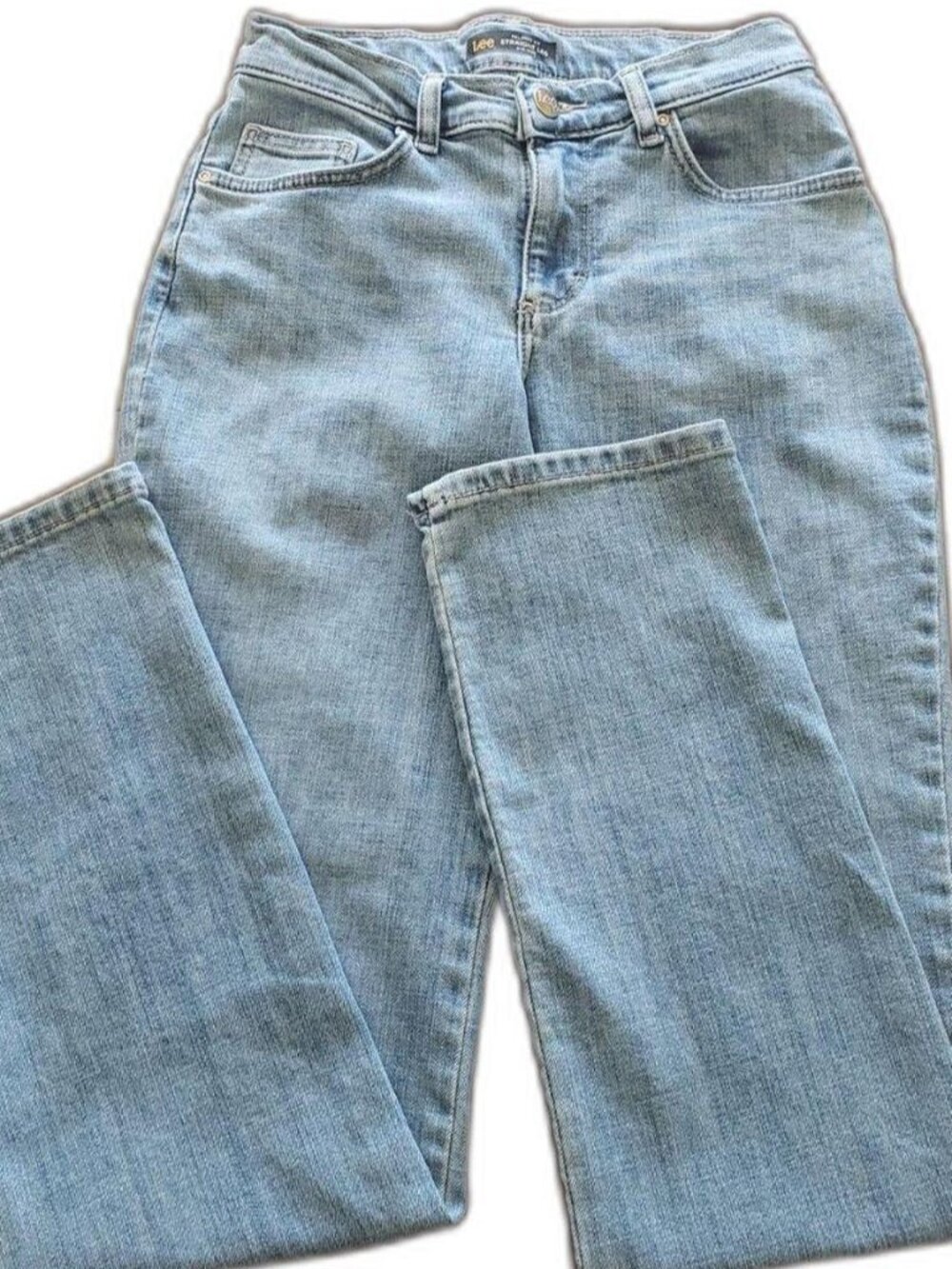 Lee Size 2 Relaxed Fit Straight Leg Mid Rise Blue Jean Denim Fall Winter Cowgirl - Picture 1 of 8